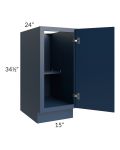  Portland Navy Blue 15" Full Height Door Base Cabinet
