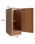 Portland Walnut 15" Full Height Door Base Cabinet