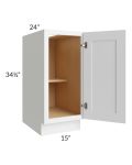 Vail White 15" Full Height Door Base Cabinet