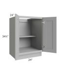 Pewter Grey Shaker 24" Full Height Door Base Cabinet