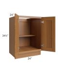  Artisan Walnut Shaker 24" Full Height Door Base Cabinet