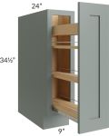 Woodland Green Shaker 24" 2-Drawer Base Cabinet