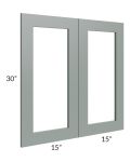 Woodland Green Shaker 30x30 Glass Door