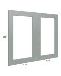 Woodland Green Shaker 36x30 Glass Door