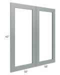 Woodland Green Shaker 36x42 Glass Door