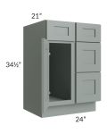 Woodland Green Shaker 24" 2-Drawer Base Cabinet