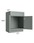 Woodland Green Shaker 24" 2-Drawer Base Cabinet