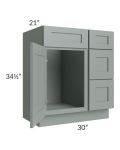 Woodland Green Shaker 24" 2-Drawer Base Cabinet