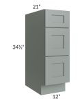 Woodland Green Shaker 24" 2-Drawer Base Cabinet