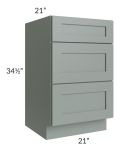 Woodland Green Shaker 24" 2-Drawer Base Cabinet