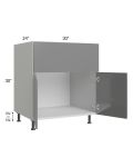 Milan Grey Gloss 30" Farm Sink Base Cabinet