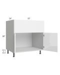 Milan White Gloss 33" Farm Sink Base Cabinet