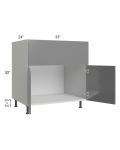 Milan Grey Gloss 33" Farm Sink Base Cabinet
