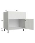Milan Cream 33" Farm Sink Base Cabinet