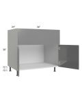Milan Grey Gloss 36" Farm Sink Base Cabinet