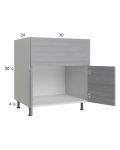 Euro Grey 30” Farm Sink Base Cabinet