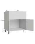 Euro White Grain 30" Sink Base Cabinet 