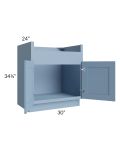 Sky Blue Shaker 30" Farm Sink Base Cabinet