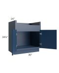 Portland Navy Blue 30" Farm Sink Base Cabinet