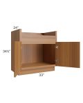 Portland Walnut 33" Farm Sink Base Cabinet 