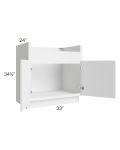 Portland White 33" Farm Sink Base Cabinet