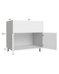 Euro Gloss White 36” Farm Sink Base Cabinet
