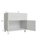 Euro White Grain 36” Farm Sink Base Cabinet