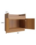 Portland Walnut 36" Farm Sink Base Cabinet
