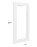 Stratus White Clear Glass Door for a 24x30 Diagonal Corner Wall Cabinet (Cabinet Sold Separately)