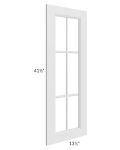 Belfast White Mullion Glass Door for a 24x42 Diagonal Corner Wall Cabinet (Cabinet Sold Separately)