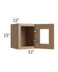 Township Rift Oak 12x15 Wall Glass Door Cabinet