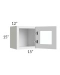Bayville White 15x15 Wall Glass Door Cabinet
