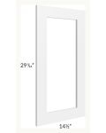 Midtown White Shaker 15x30 Clear Glass Door (Cabinet Sold Separately)