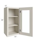 Asheville Cloud Shaker 15x30 Wall Glass Door Cabinet