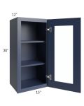 Bayville Blue 15x30 Wall Glass Door Cabinet