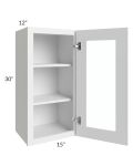 Bayville White 15x30 Wall Glass Door Cabinet