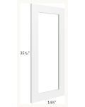 Midtown White Shaker 15x36 Clear Glass Door (Cabinet Sold Separately)