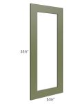 Midtown Hunter Green Shaker 15x36 Clear Glass Door (Cabinet Sold Separately)