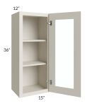 Asheville Cloud Shaker 15x36 Wall Glass Door Cabinet