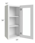 Township White 15x36 Wall Glass Door Cabinet