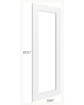 Midtown White Shaker 15x42 Clear Glass Door (Cabinet Sold Separately)