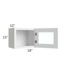 Asheville White Shaker 18x15 Wall Glass Door Cabinet