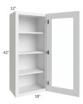 Bayville White 18x42 Wall Glass Door Cabinet