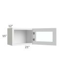 Asheville White Shaker 21x15 Wall Glass Door Cabinet