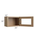Township Rift Oak 21x15 Wall Glass Door Cabinet