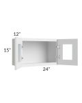 Bayville White 24x15 Wall Glass Door Cabinet