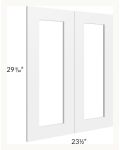Midtown White Shaker 24x30 Clear Glass Door (Cabinet Sold Separately)