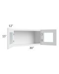Asheville White Shaker 30x15 Wall Glass Door Cabinet