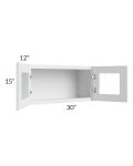Bayville White 30x15 Wall Glass Door Cabinet