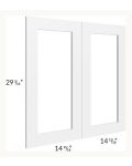 Midtown White Shaker 30x30 Clear Glass Door (Cabinet Sold Separately)